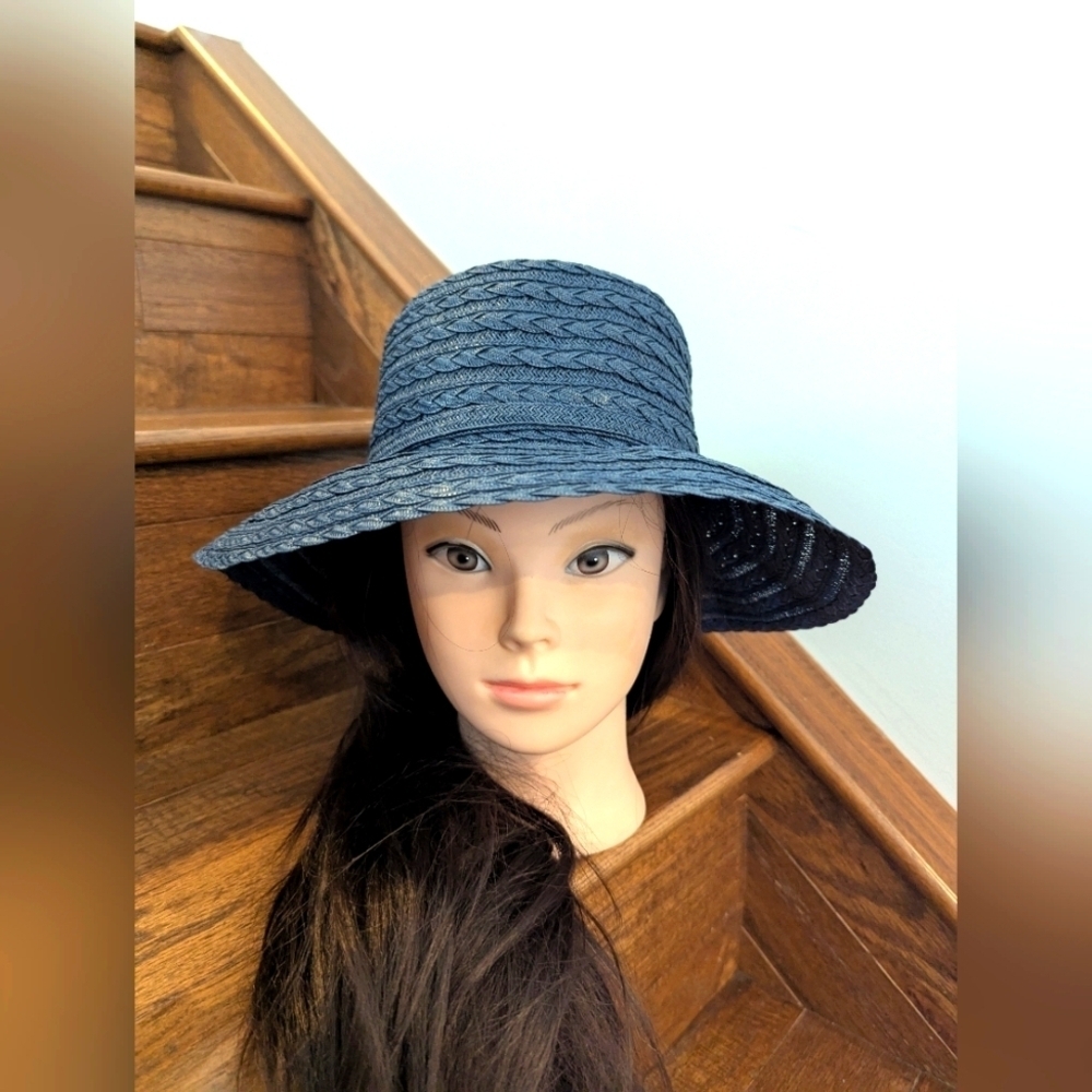 Vintage Liz Claiborne Navy Women's Formal Hat, church Hat, Derby Hat